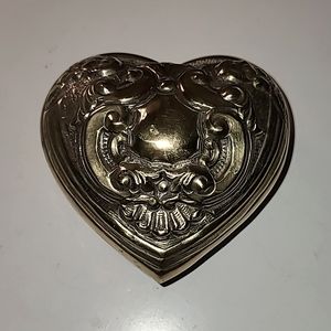 Vintage Silver Plated Heart Shaped Jewelry Box